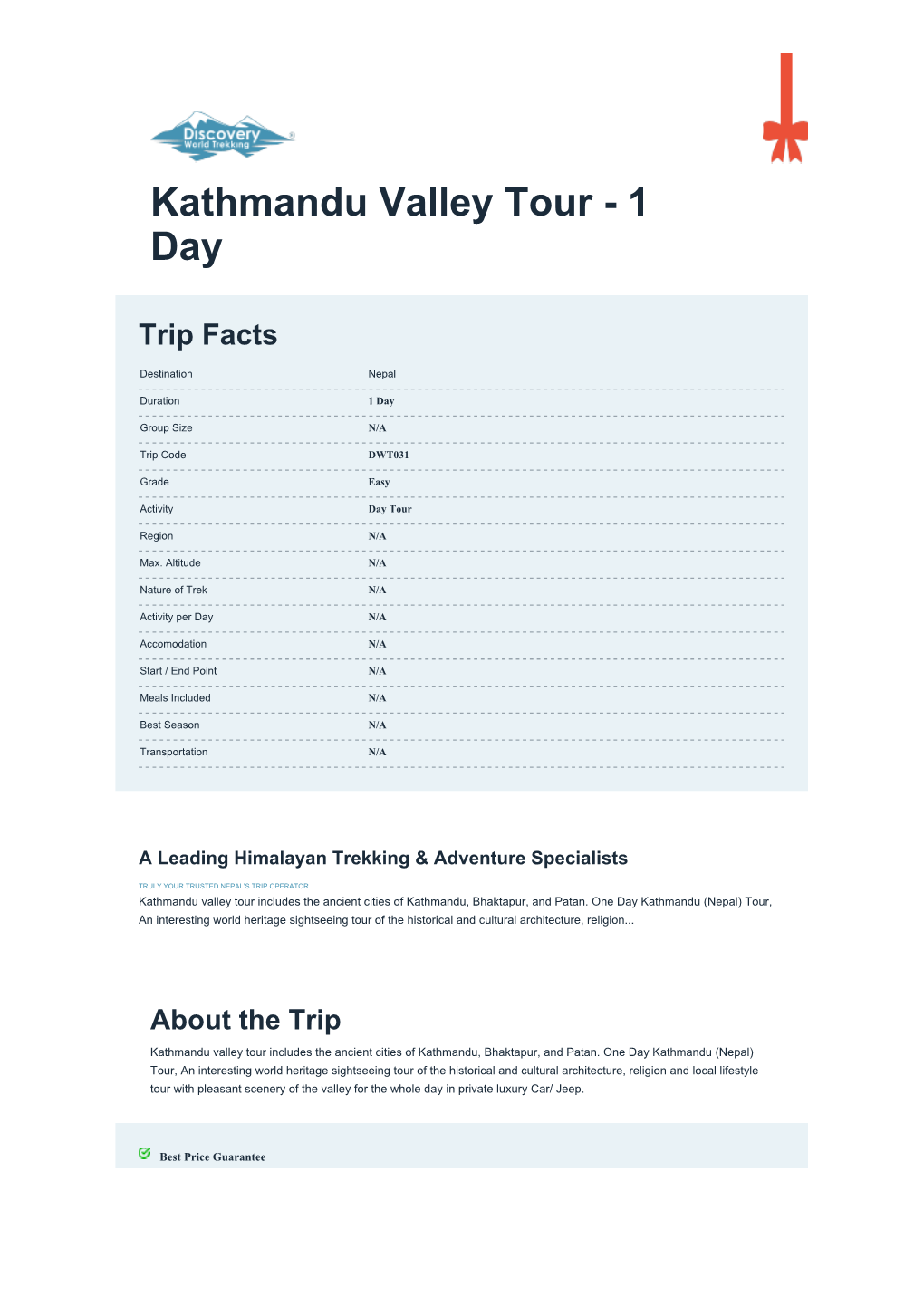 Kathmandu Valley Tour - 1 Day