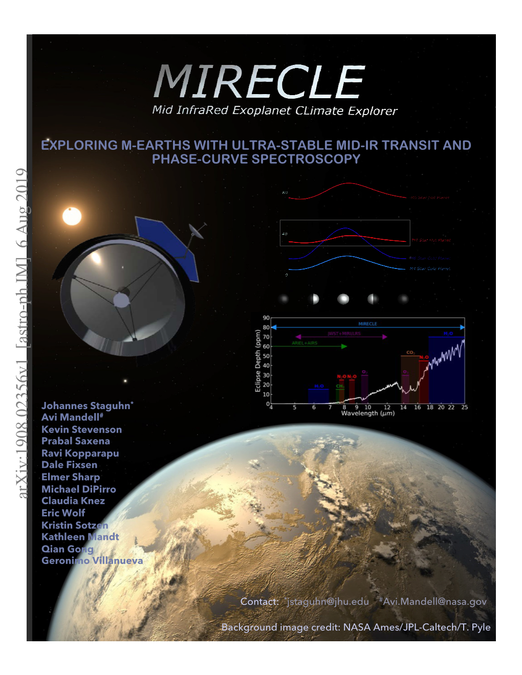 Arxiv:1908.02356V1 [Astro-Ph.IM] 6 Aug 2019 Claudia Knez Eric Wolf Kristin Sotzen Kathleen Mandt Qian Gong Geronimo Villanueva