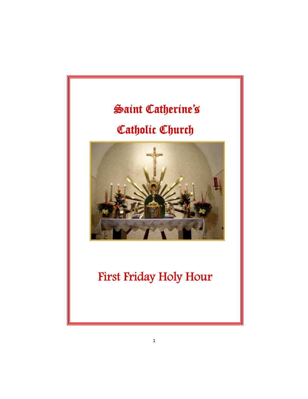 First Friday Holy Hour