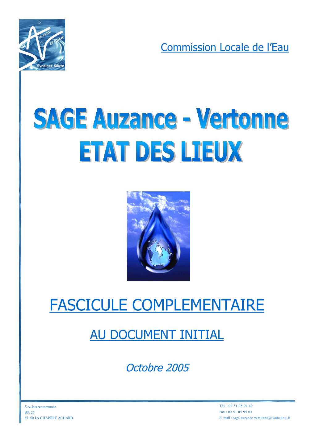 Etat Des Lieux Du SAGE Auzance Vertonne