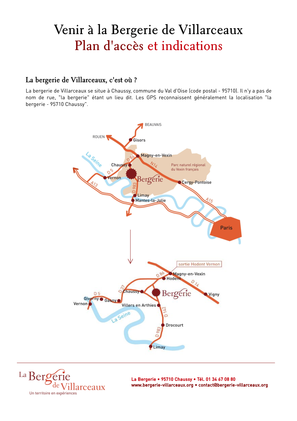 Venir À La Bergerie De Villarceaux Plan D'accès Et Indications