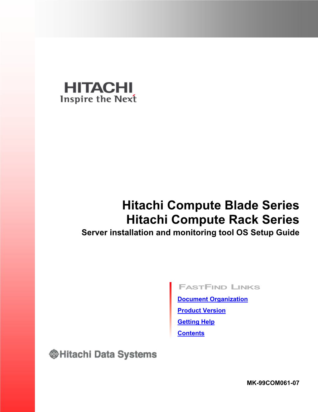 Hitachi Compute Rack Series- Server Installation and Monitoring Tool US