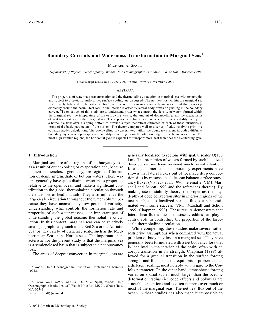 Boundary Currents and Watermass Transformation in Marginal Seas*