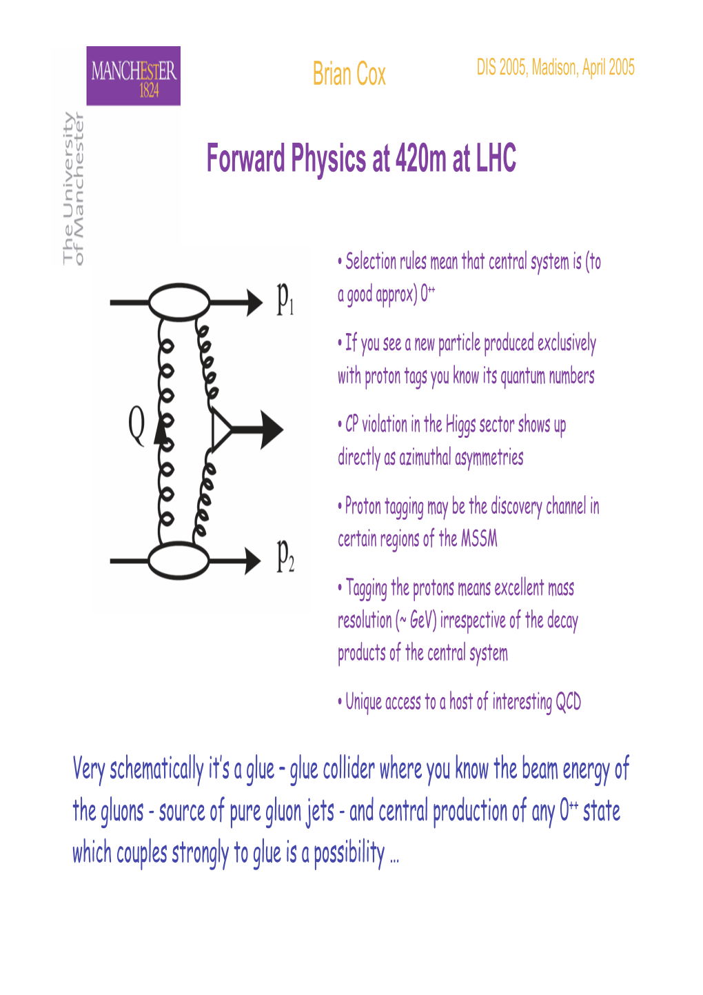 Forward Physics at 420M at LHC