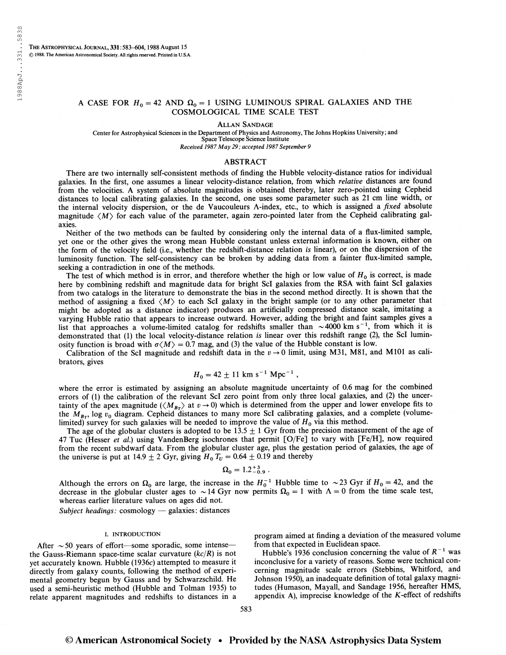 1988Apj. . .331. .5833 the Astrophysical Journal, 331:583-604