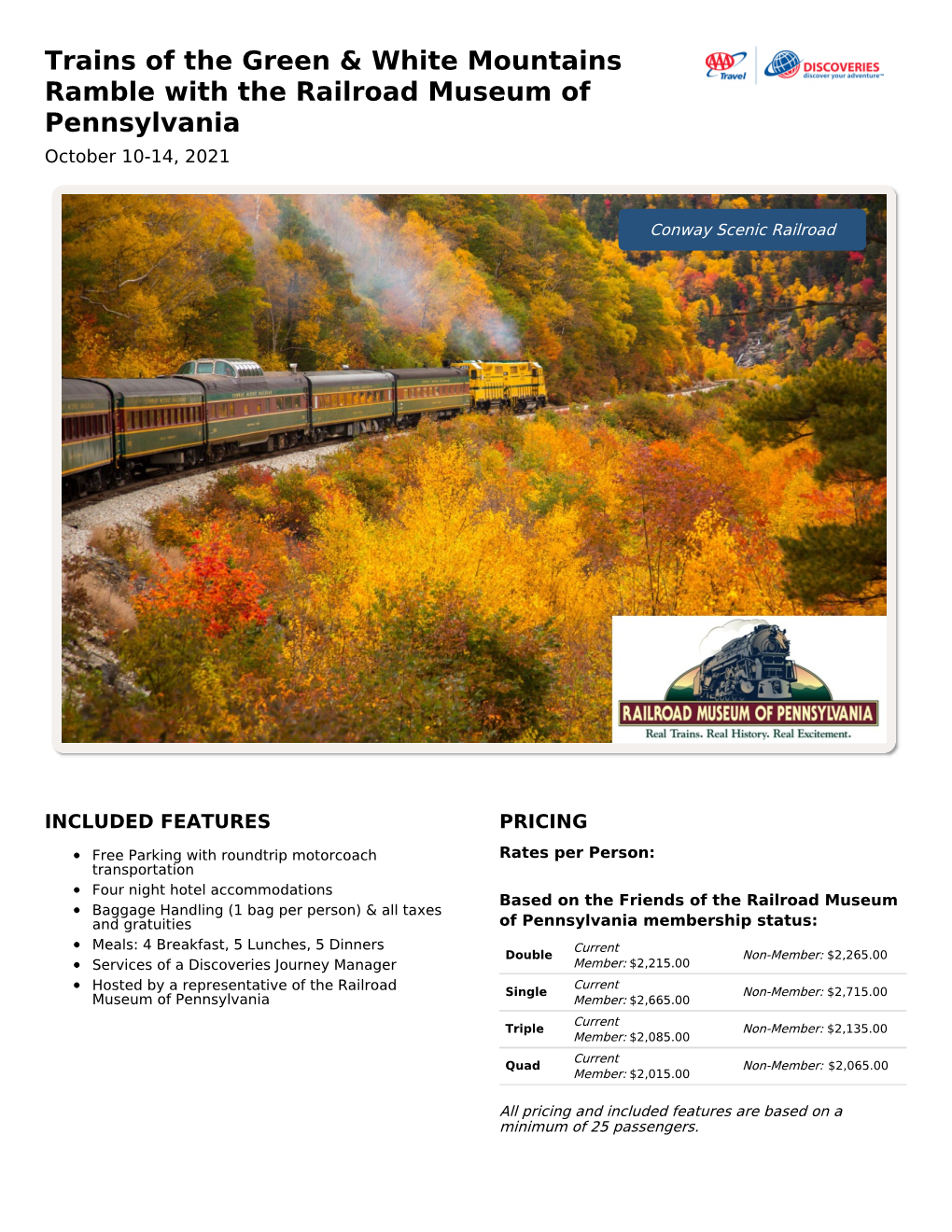 Trains of the Green & White Mountains Ramble with the Railroad Museum
