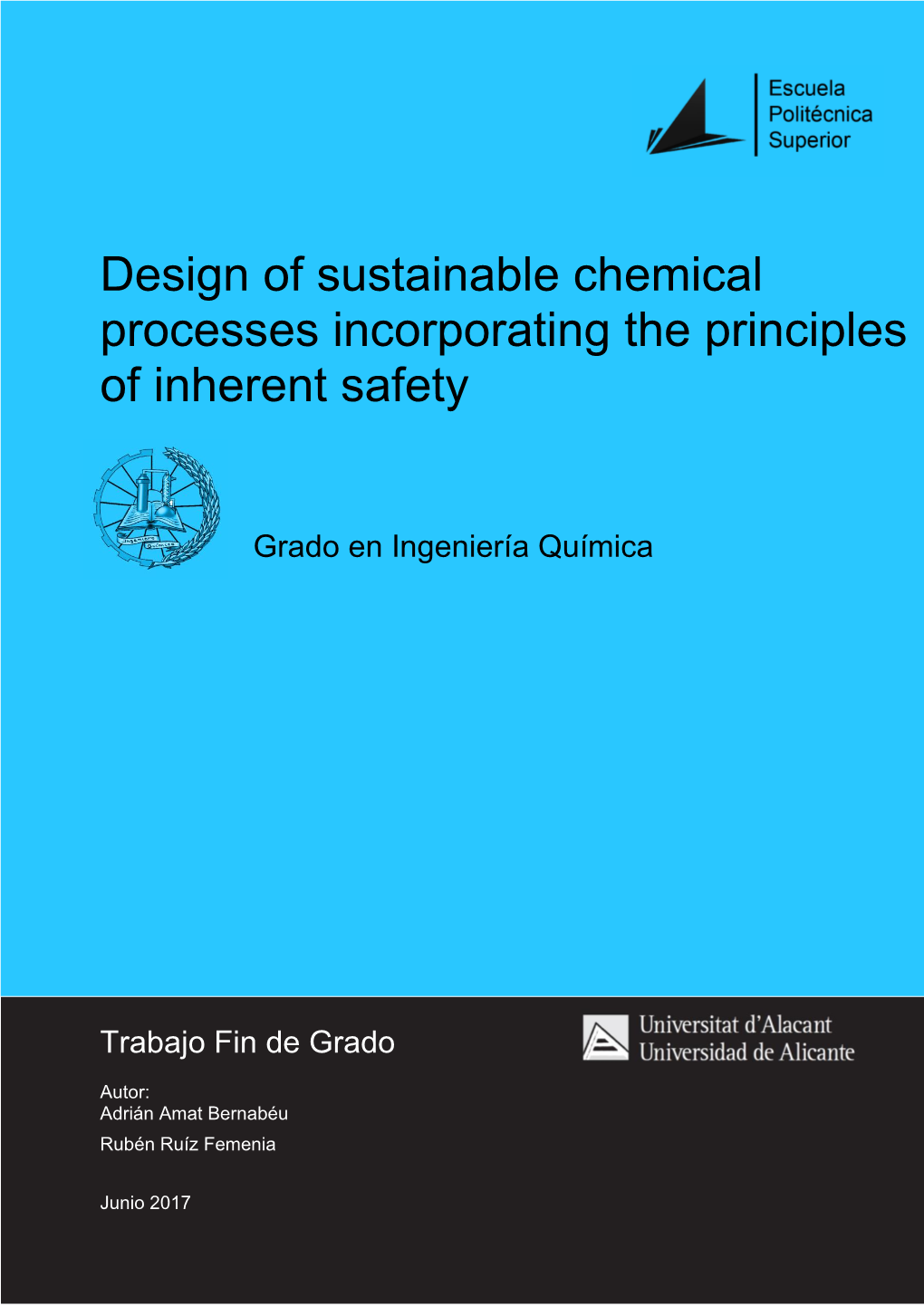 Design of Sustainable Chemical Processes Incorporating the Principles