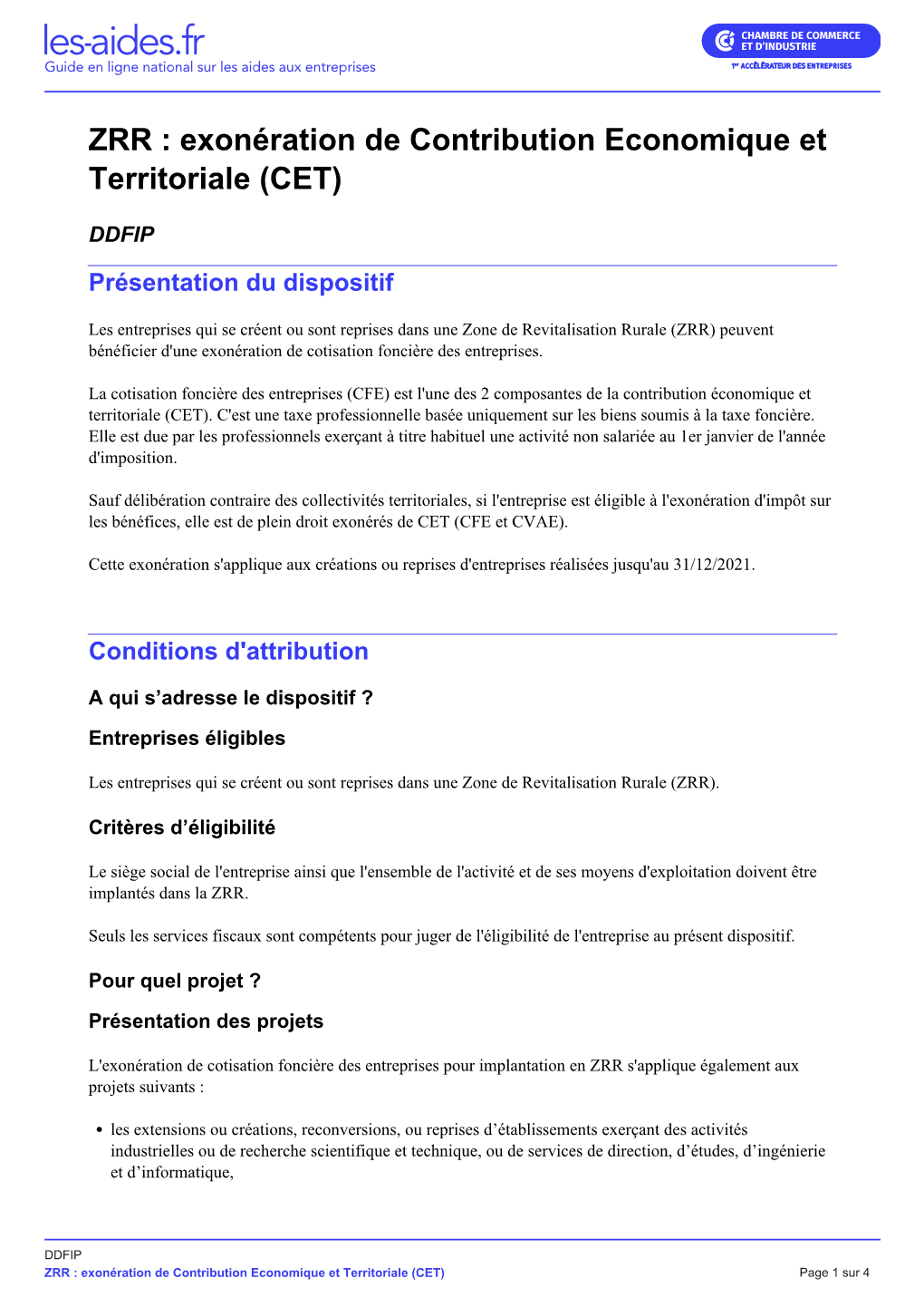 Exonération De Cotisation Foncière Des Entreprises En