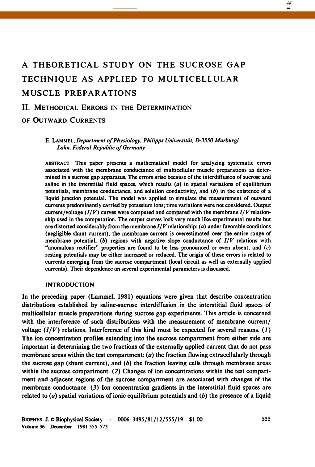 A Theoretical Study on the Sucrose Gap Technique As Applied to Multicellular Muscle Preparations Ii