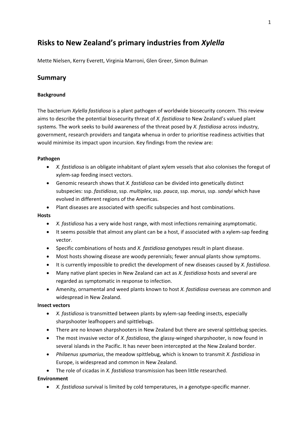 Xylella Review