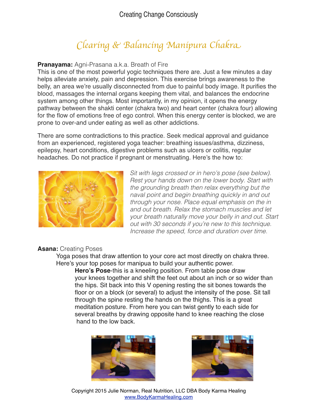 Clearing & Balancing Manipura Chakra