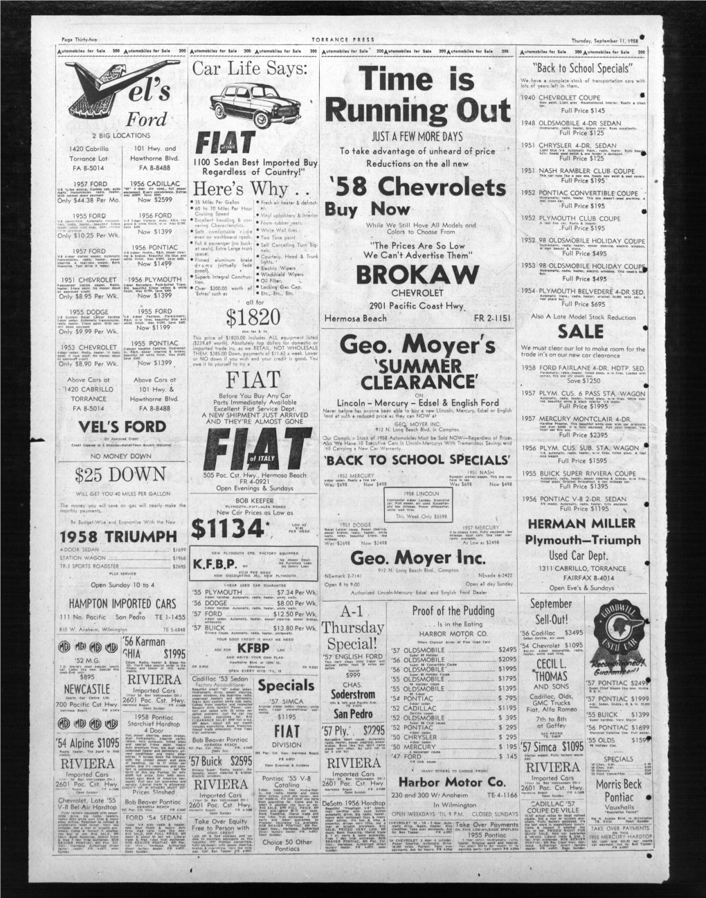 TORRANCE PRESS Thursday, September II, 1958