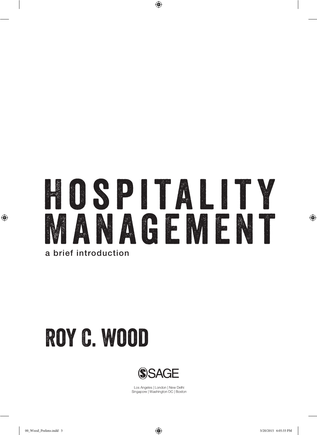 The Role of Management in Hospitality
