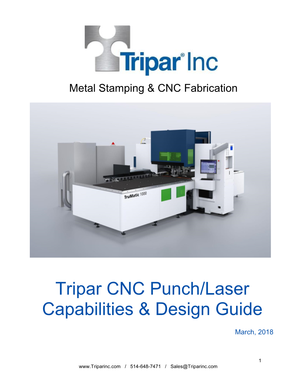 Tripar CNC Punch/Laser Capabilities & Design Guide