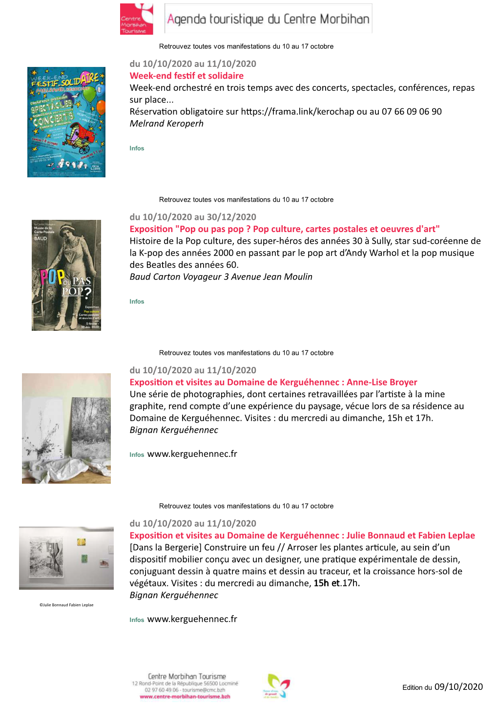 Agenda Hebdo Centre Morbihan Tourisme