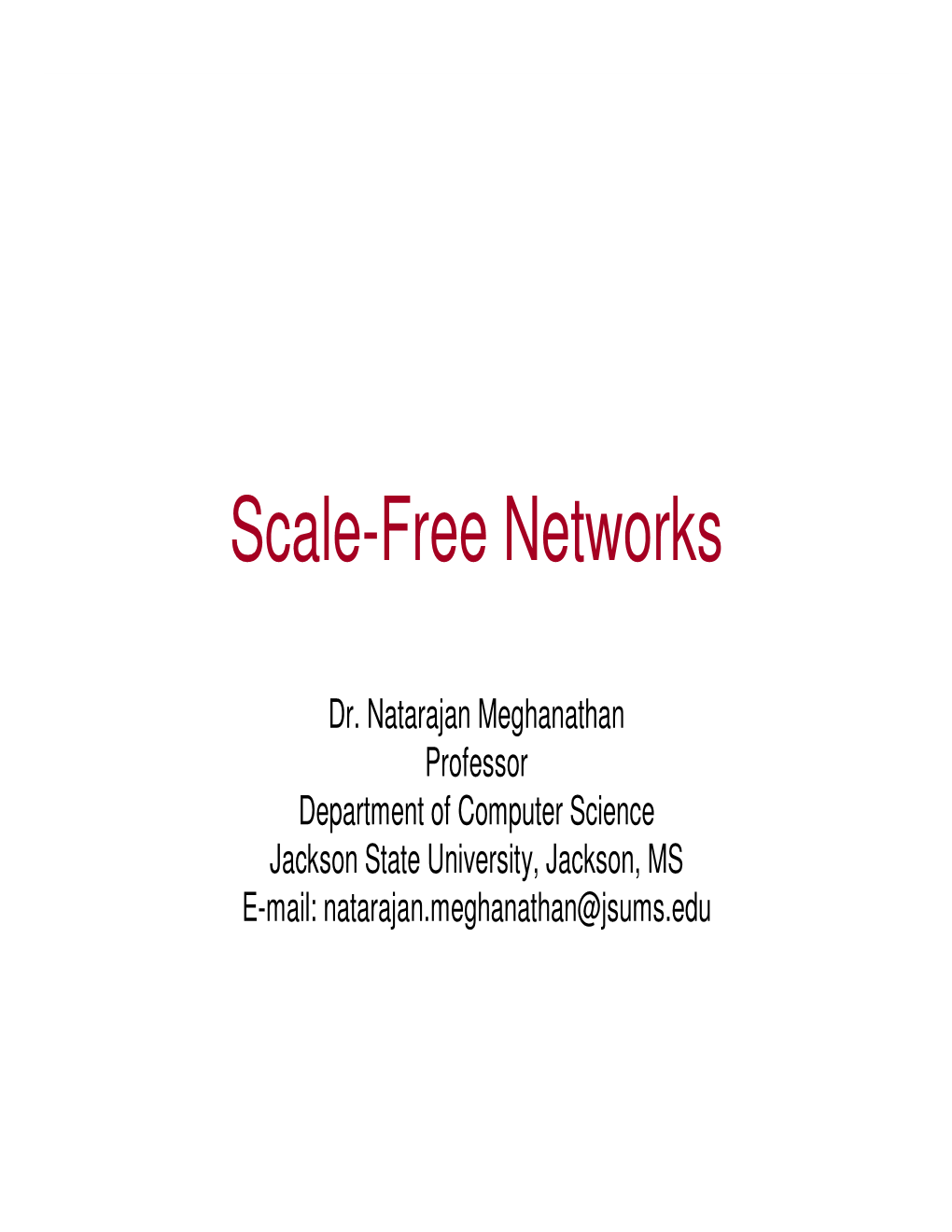 Scale-Free Networks