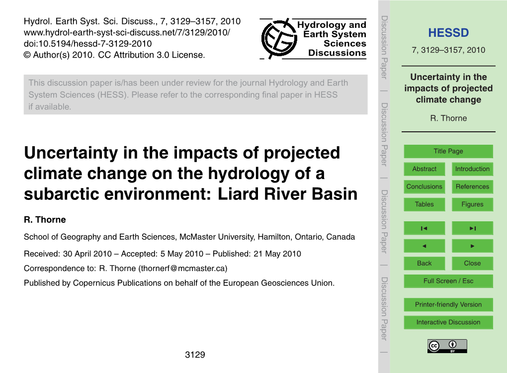 Uncertainty in the Impacts of Projected Climate Change