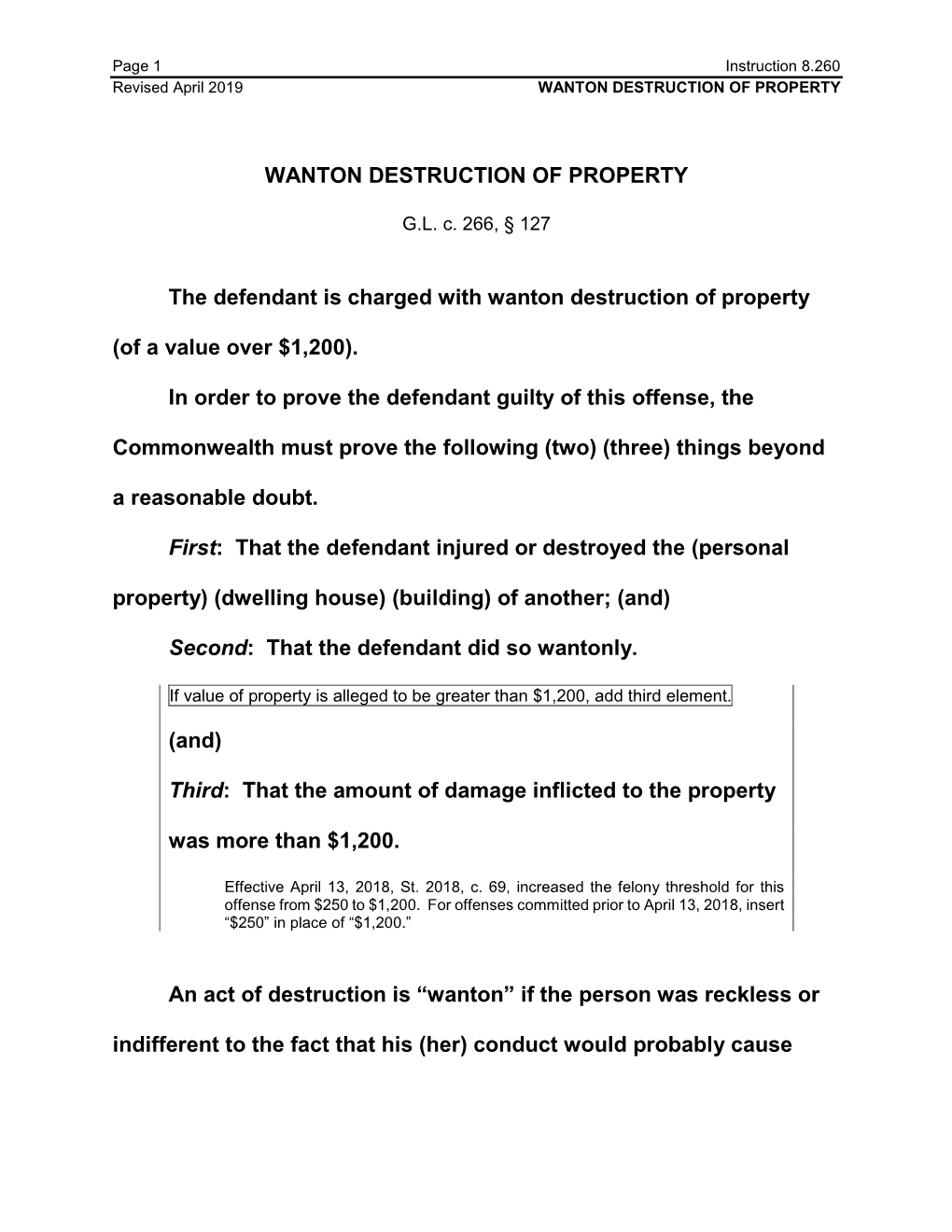 8.260 Wanton Destruction of Property