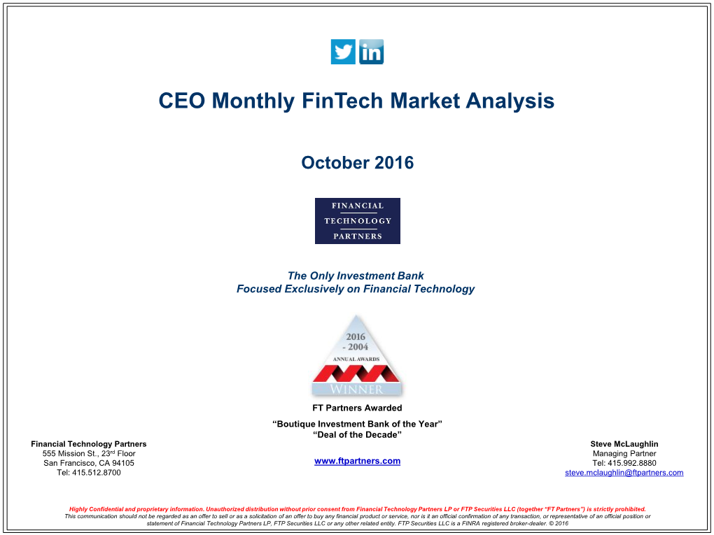 CEO Monthly Fintech Market Analysis