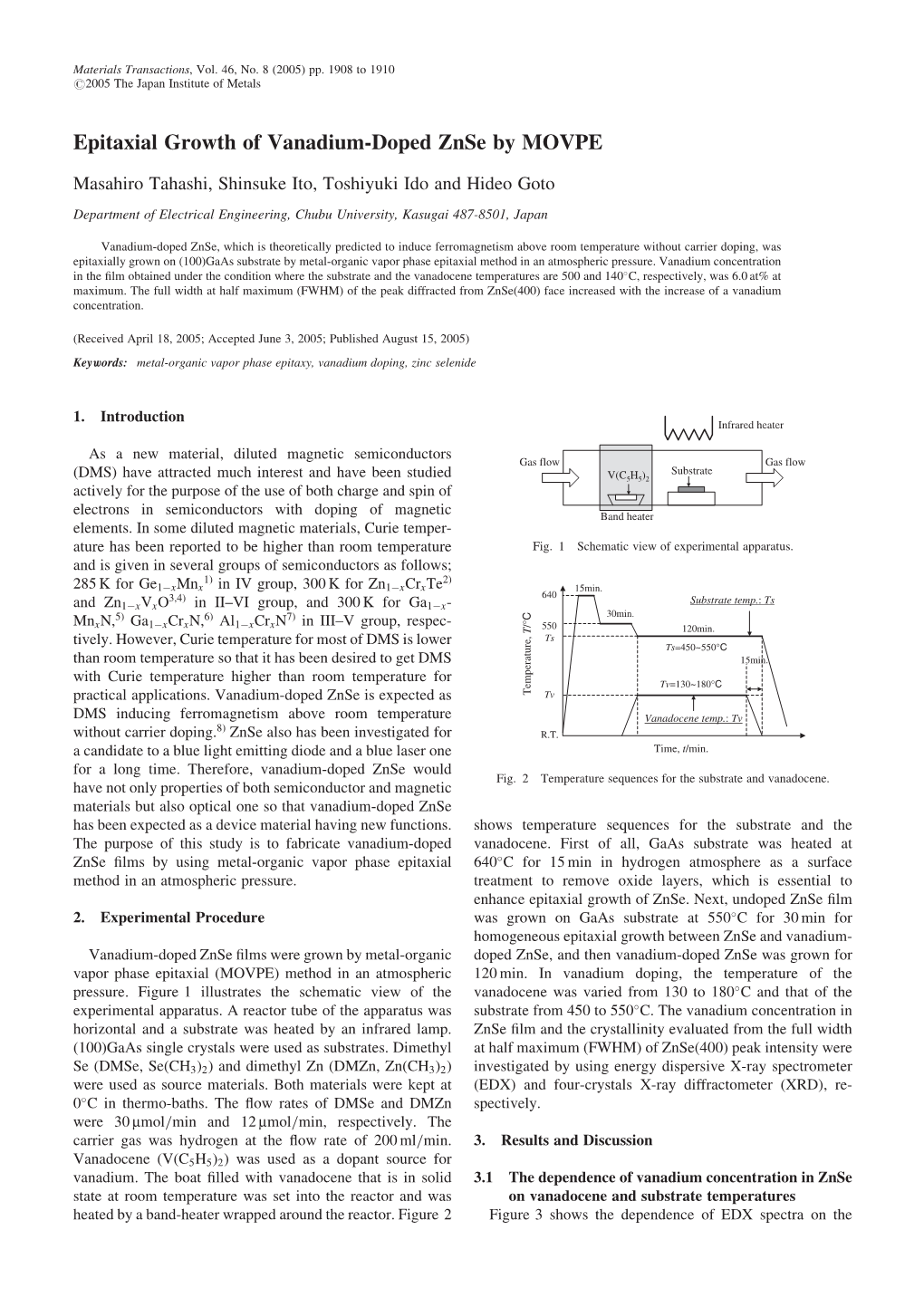 Epitaxial Growth of Vanadium-Doped Znse by MOVPE