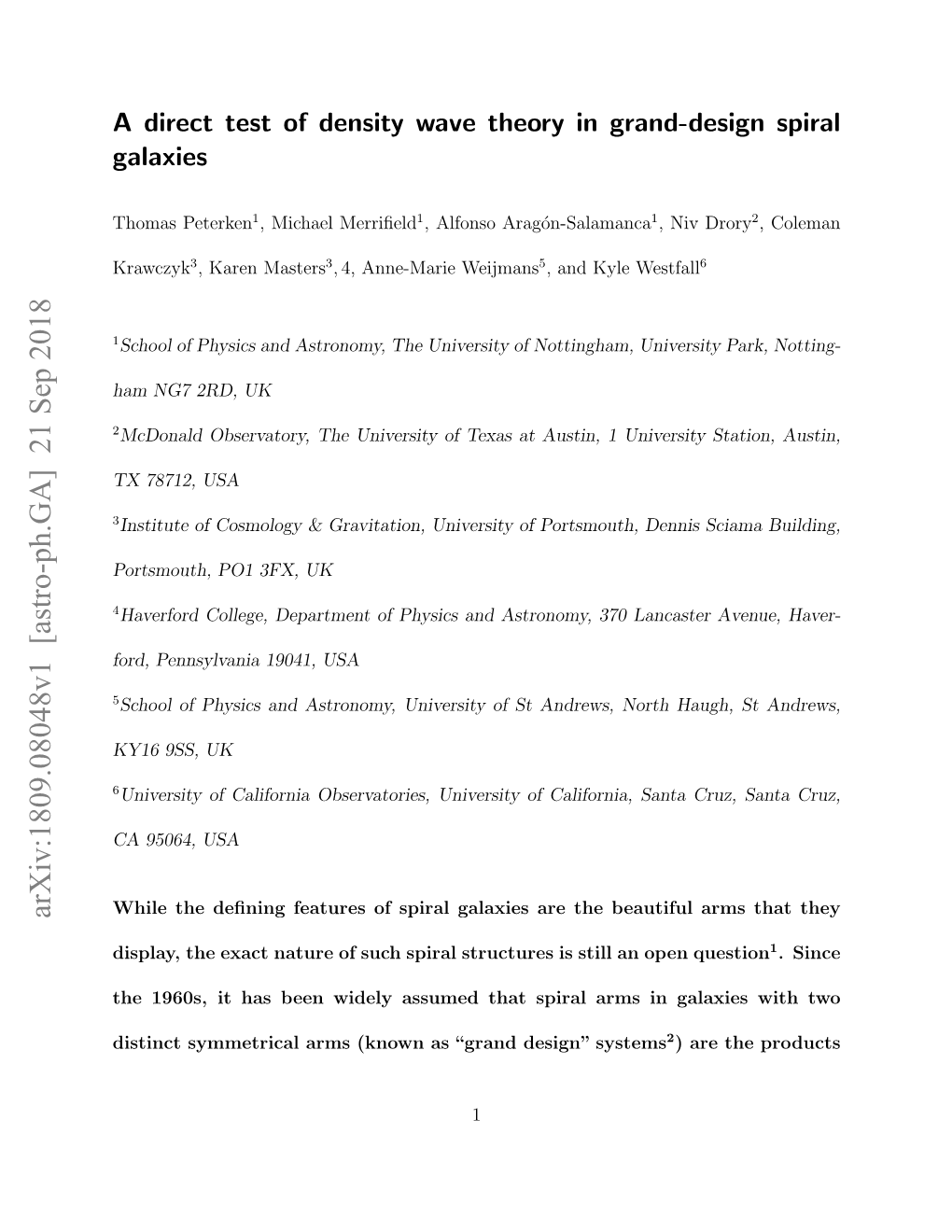 Arxiv:1809.08048V1 [Astro-Ph.GA] 21 Sep 2018