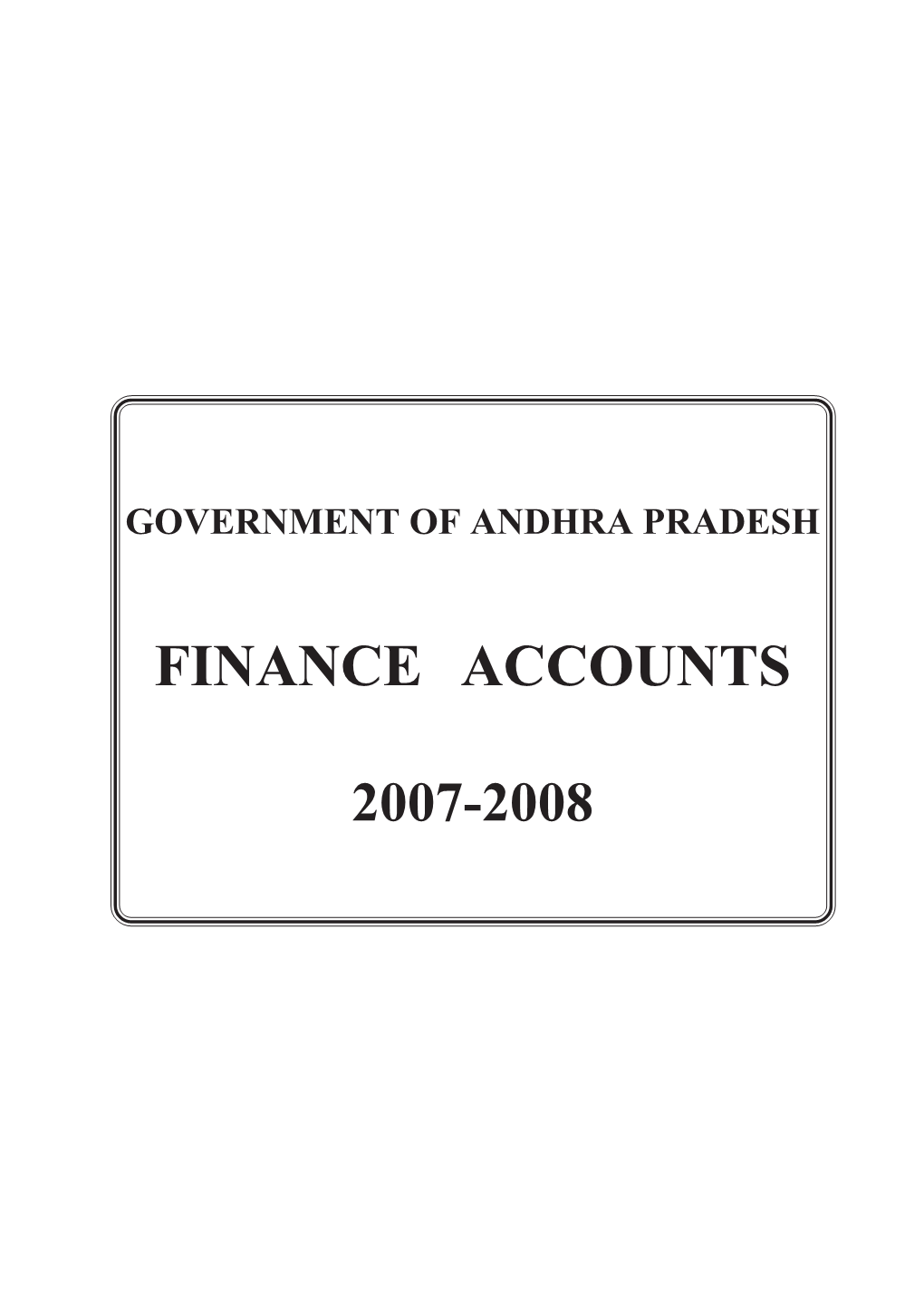 Andhra Pradesh, Finance Accounts, 2007-08