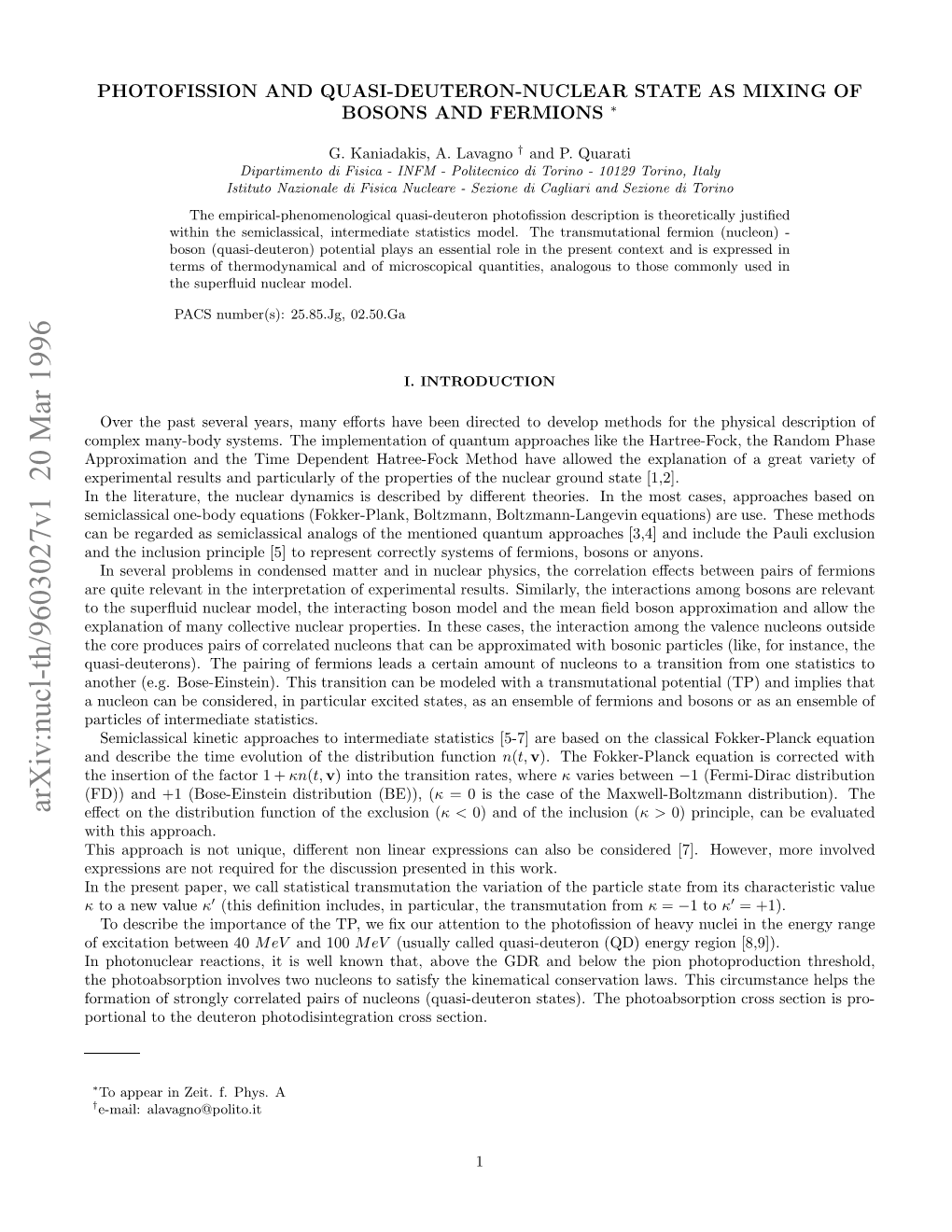 Photofission and Quasi-Deuteron-Nuclear State As