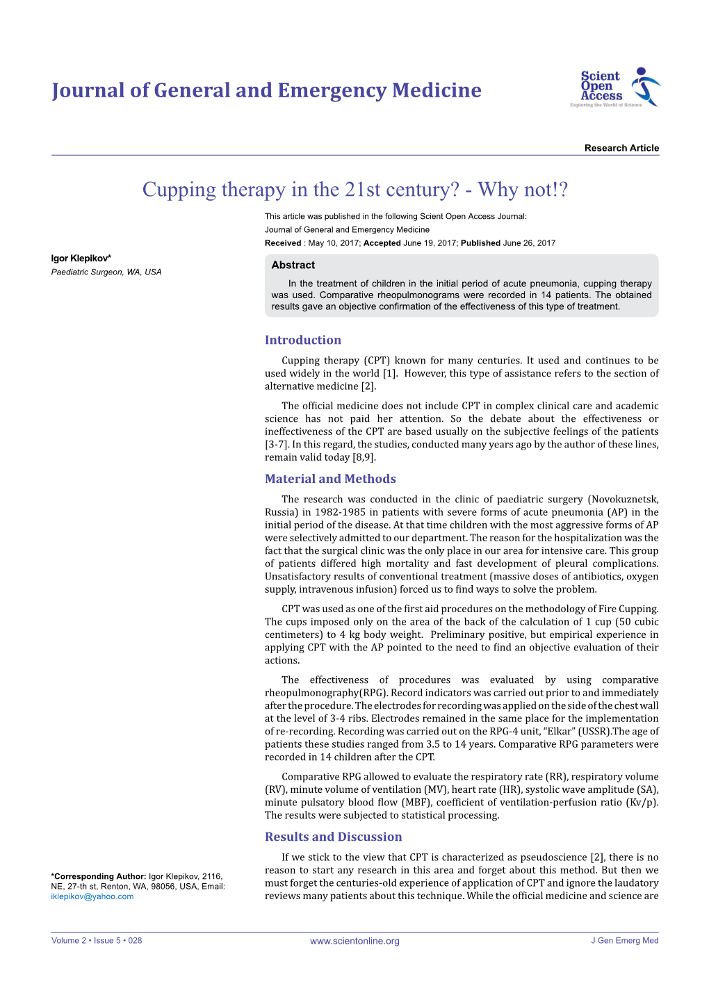 Cupping Therapy in the 21St Century? - Why Not!?