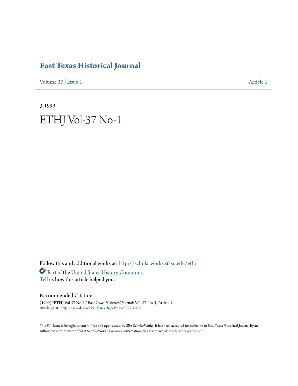 East Texas Historical Journal
