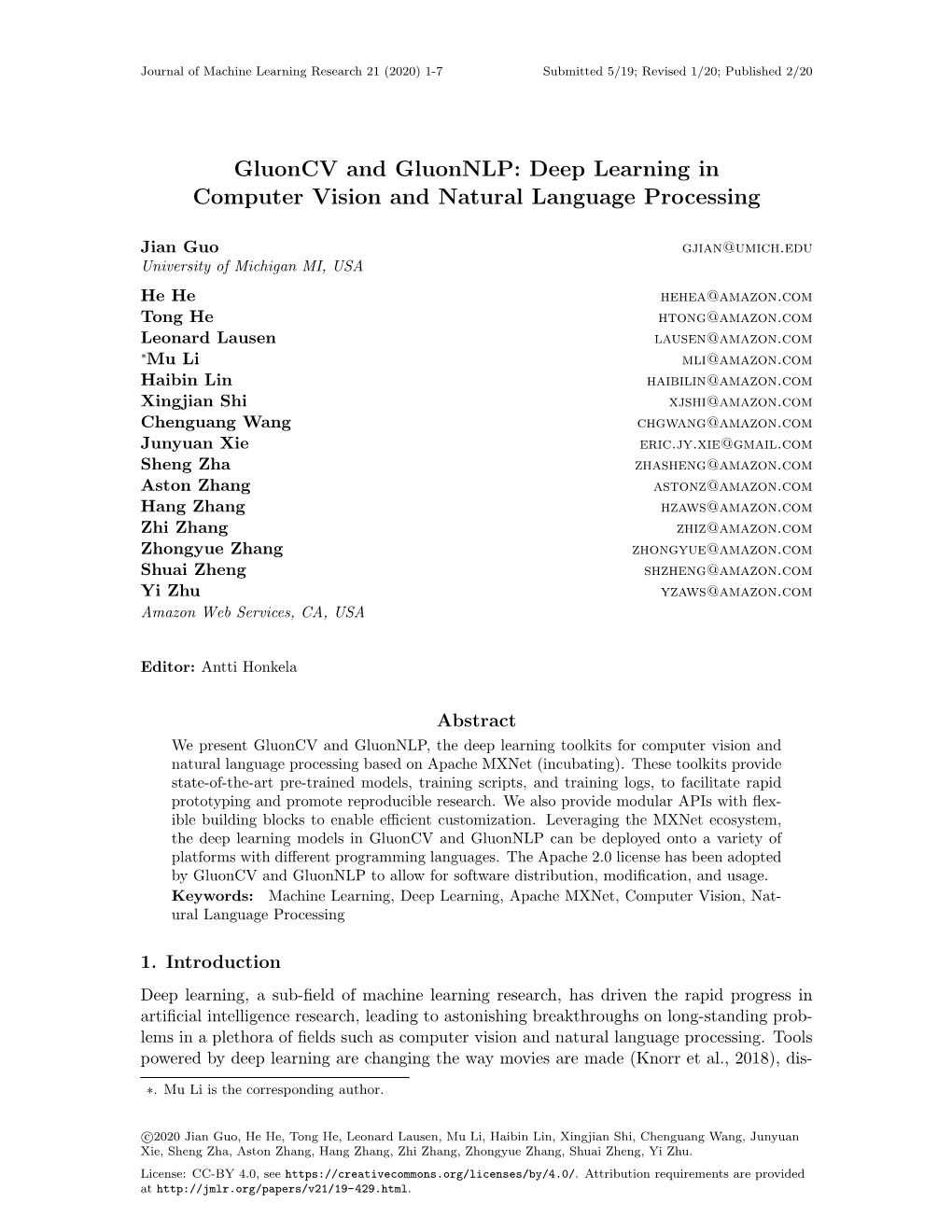 Gluoncv and Gluonnlp: Deep Learning in Computer Vision and Natural Language Processing