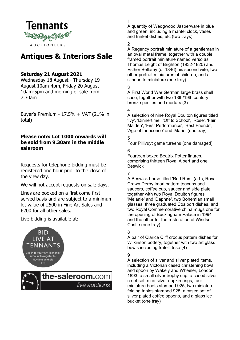 Please Click Here for PDF Version of the Catalogue
