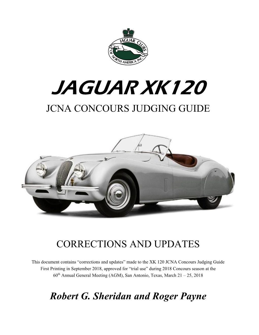 Jaguar Xk120 Jcna Concours Judging Guide