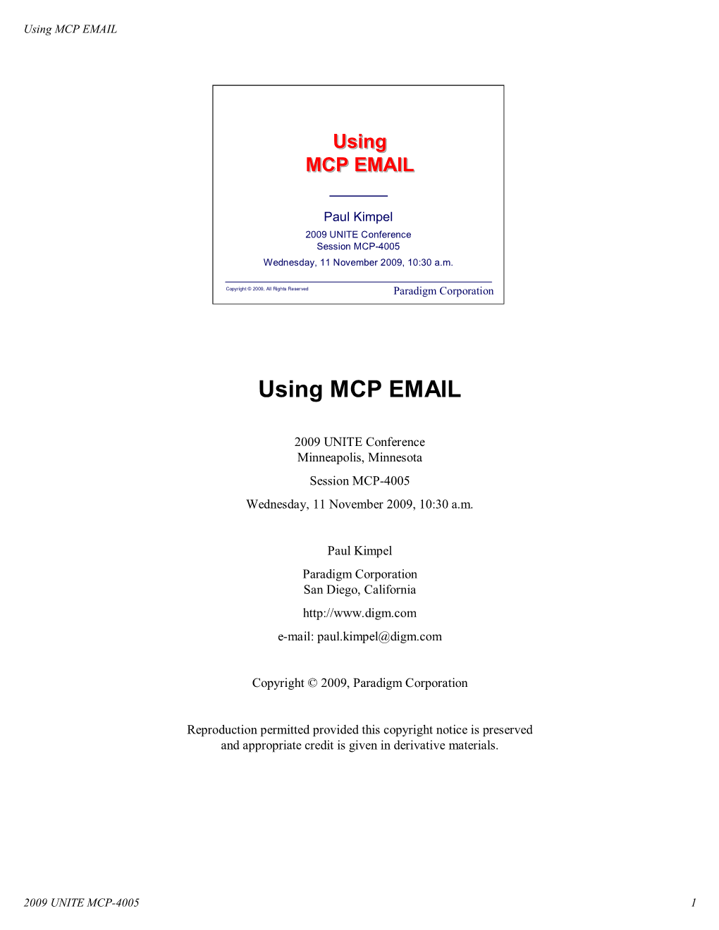 Using MCP EMAIL