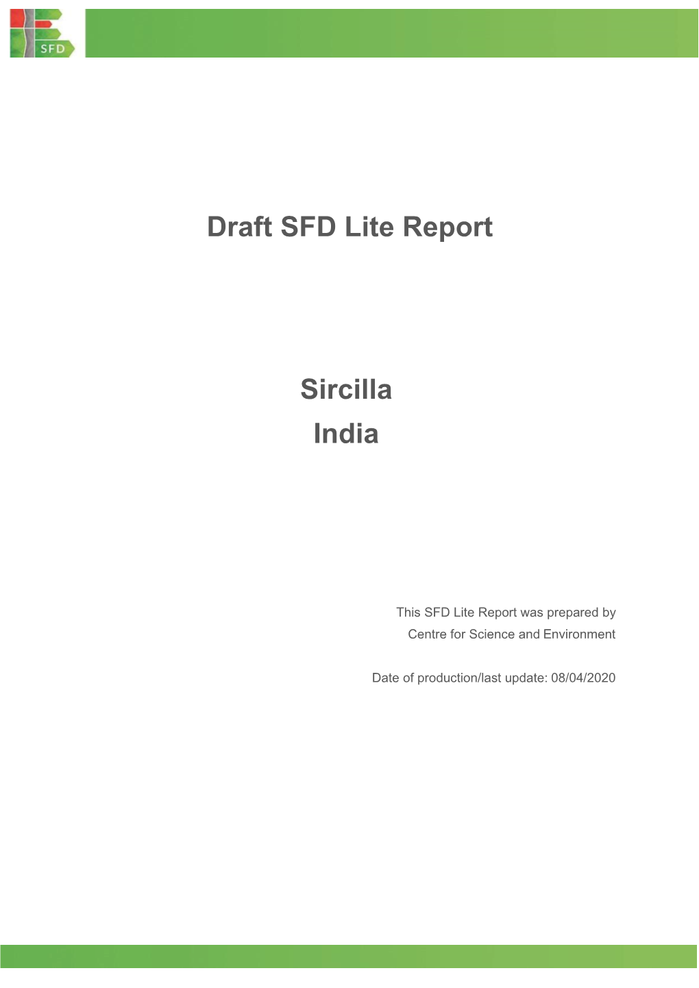 Draft SFD Lite Report Sircilla India