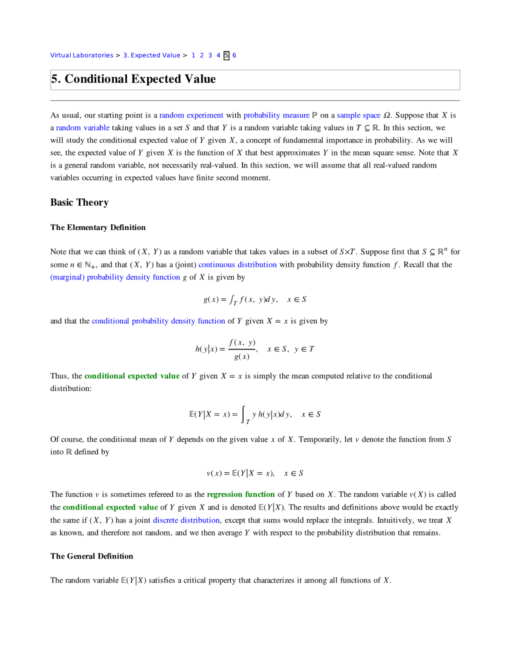 5. Conditional Expected Value