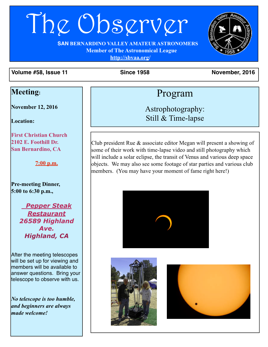 SBVAA Newsletter 11.16