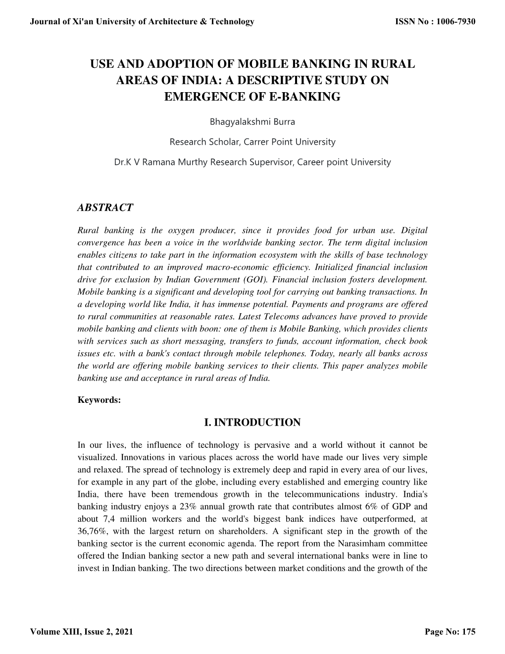 Use and Adoption of Mobile Banking in Rural Areas of India: a Descriptive Study on Emergence of E-Banking