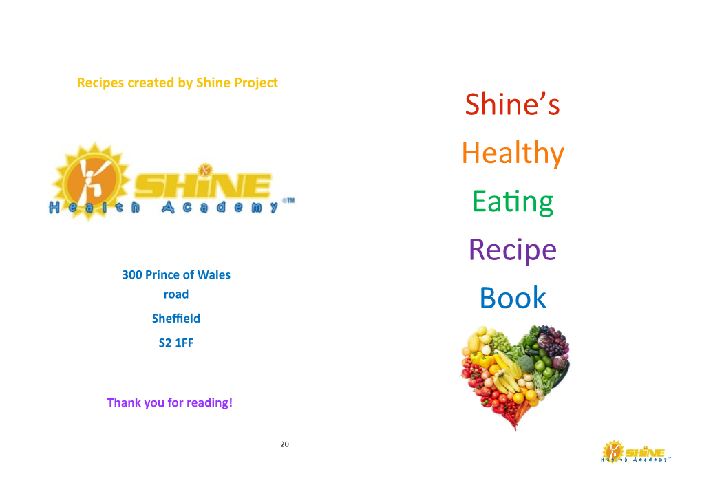 Shine Health Academy Recipe Booklet