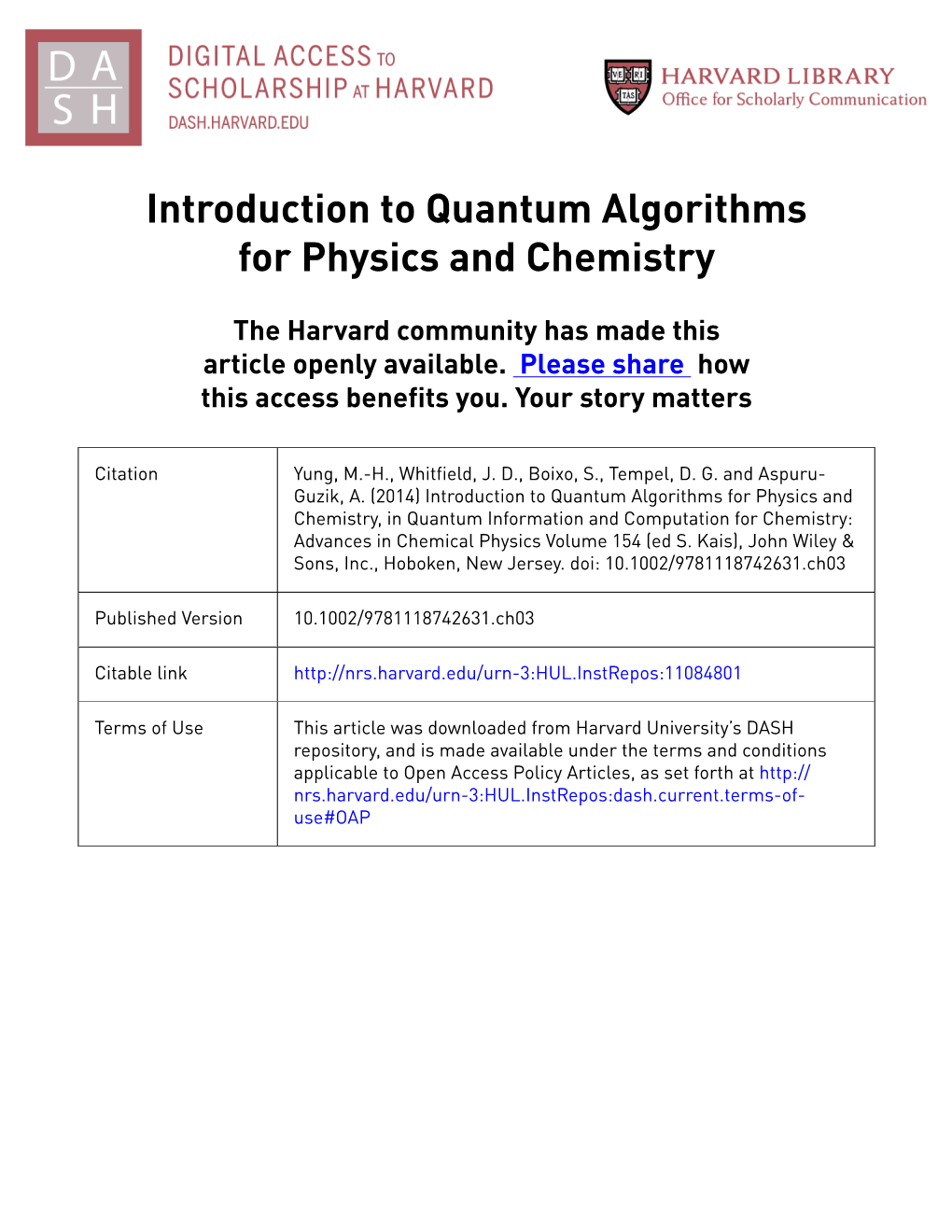 Introduction to Quantum Algorithms for Physics and Chemistry