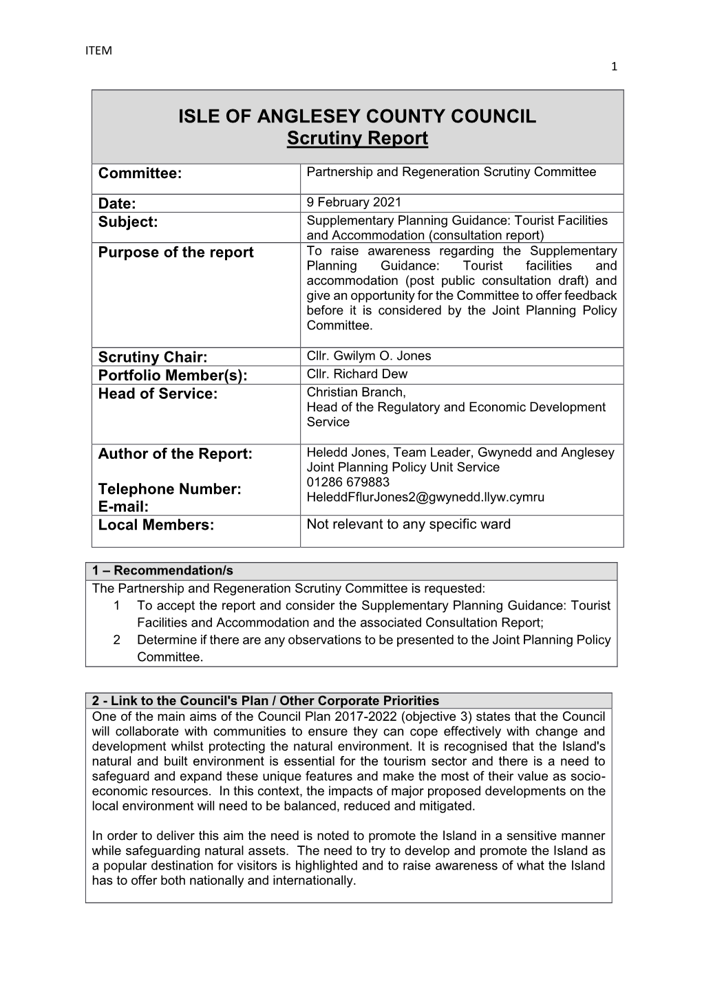 Supplementary Planning Guidance