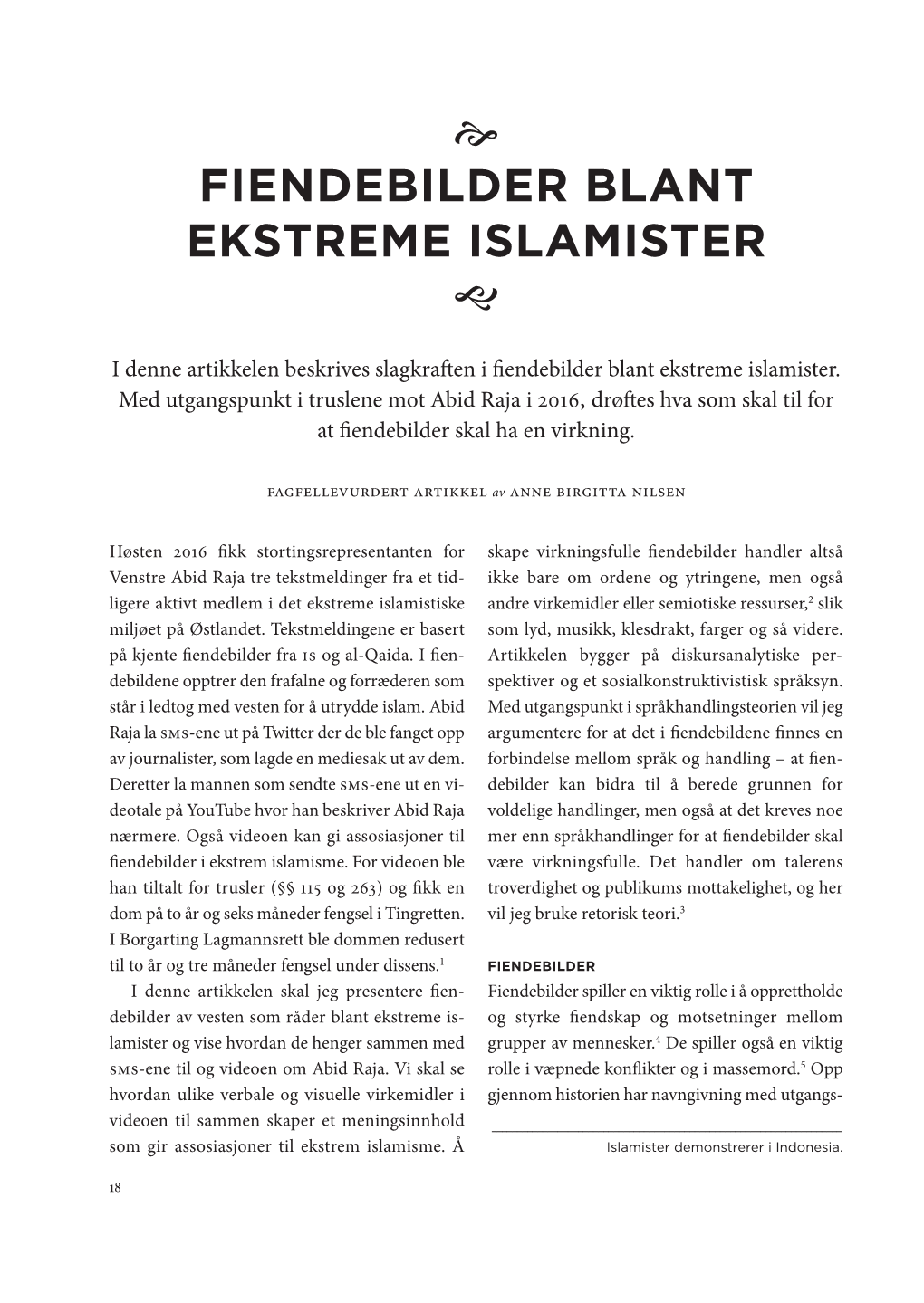 Fiendebilder Blant Ekstreme Islamister "