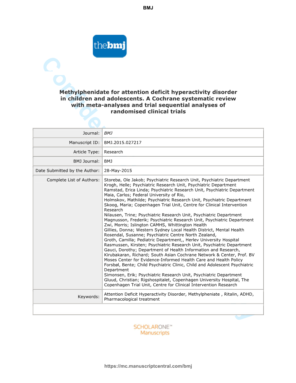 ADHD, Keywords: Pharmacological Treatment