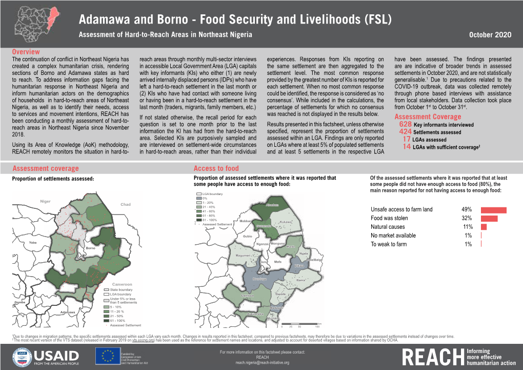 Adamawa and Borno - Food Security and Livelihoods (FSL) Assessment of Hard-To-Reach Areas in Northeast Nigeria October 2020