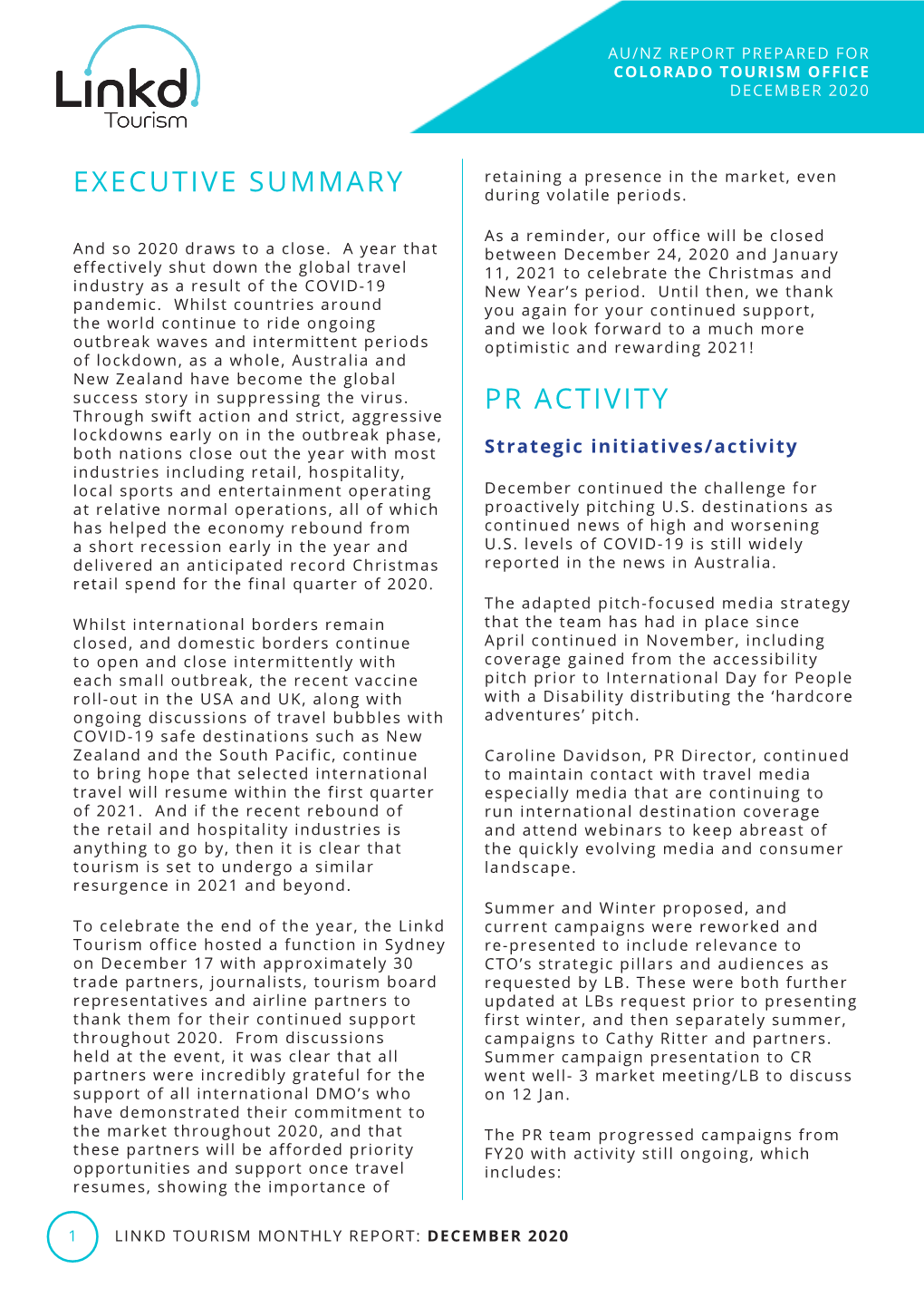 Executive Summary Pr Activity