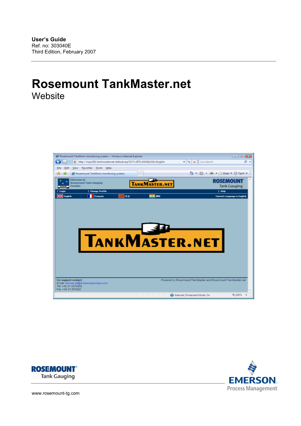 Rosemount Tankmaster.Net Website