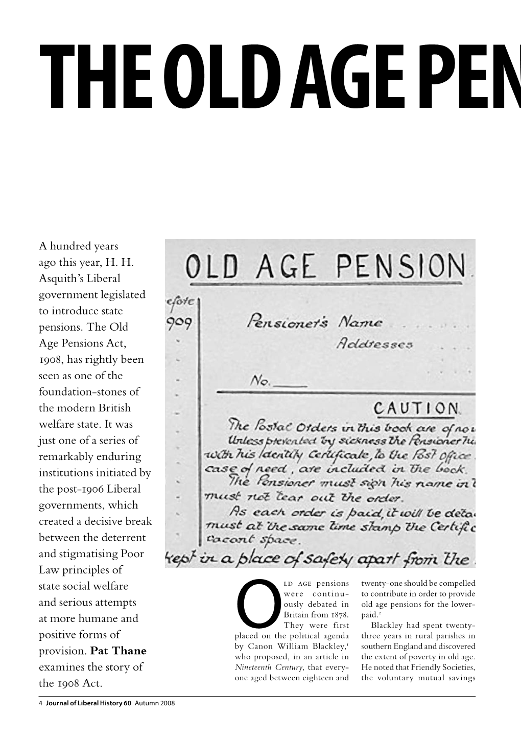 The Old Age Pensions Act, 1908