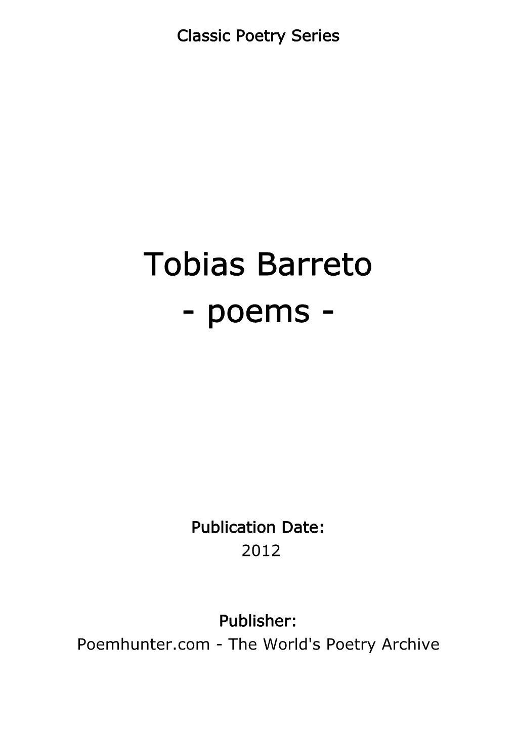 Tobias Barreto - Poems