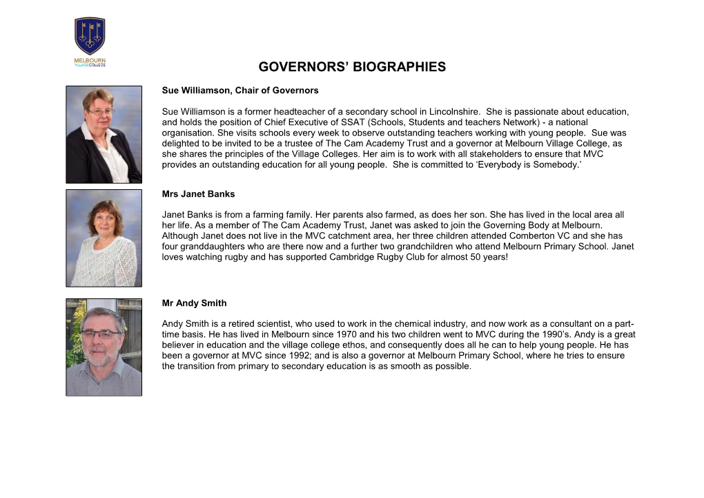 Governors' Biographies