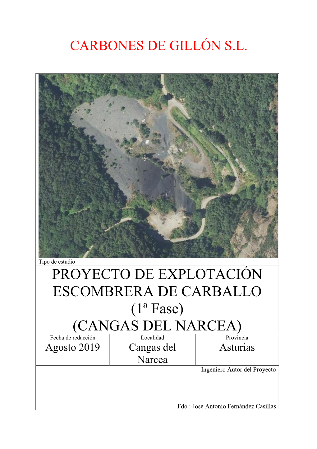 Proyecto De Explotación Escombrera De Carballo (1ª