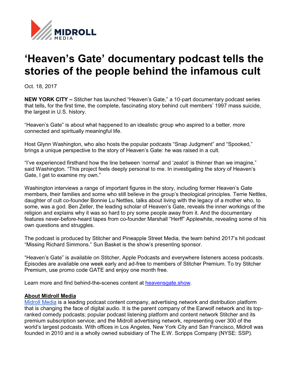 'Heaven's Gate' Documentary Podcast Tells the Stories of the People